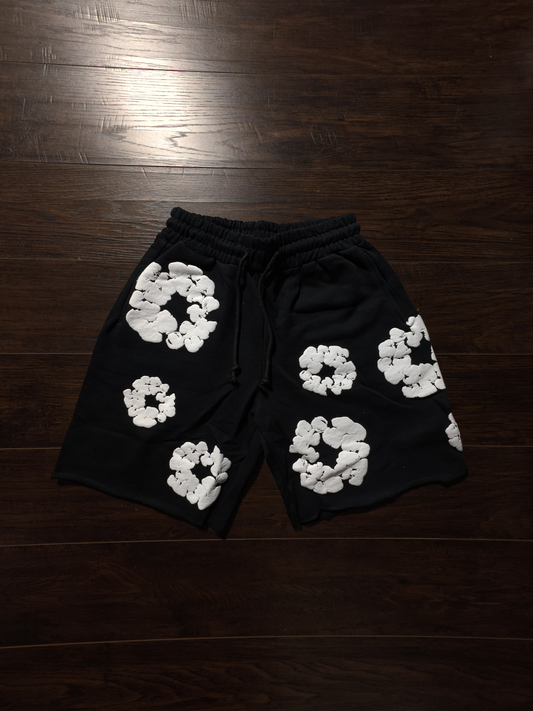 Denim Tears The Cotton Wreath Shorts Black [NEW]