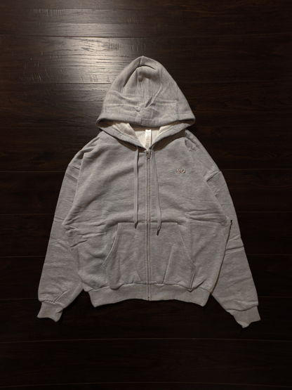 Alo Accolade Full-Zip Hoodie & Straight-Leg Sweatpant Set - Athletic Heather Grey [NEW]