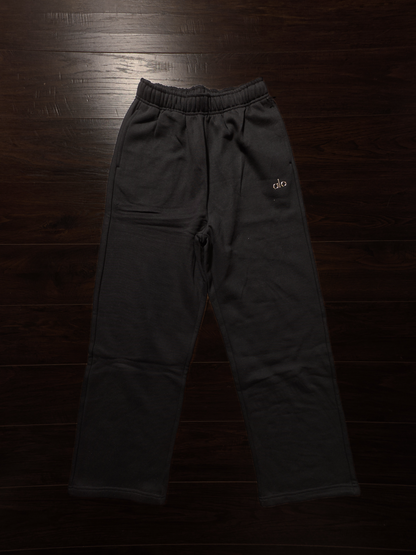 Alo Accolade Hoodie & Straight-Leg Sweatpant Set - Black [NEW]