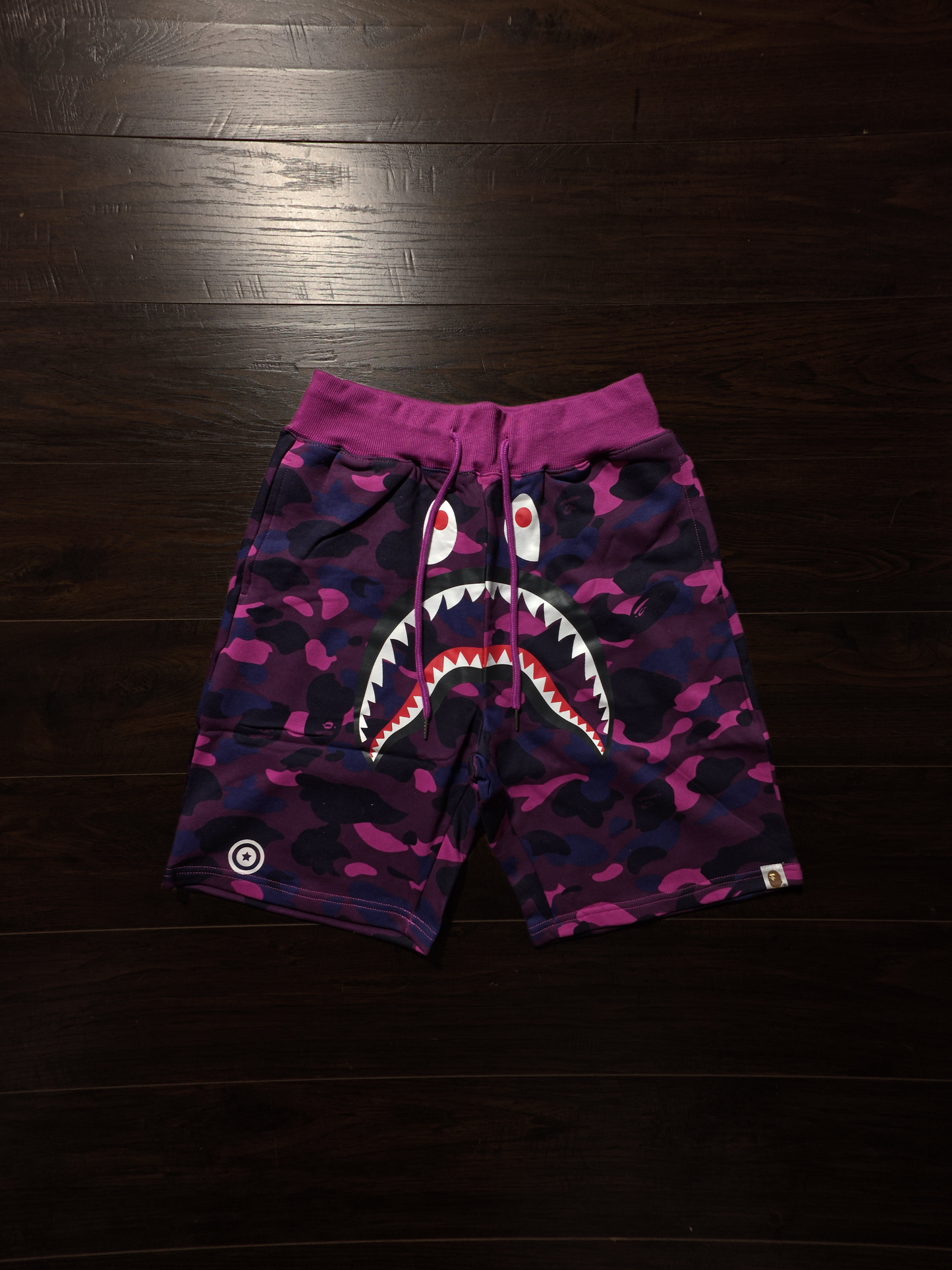 BAPE Color Camo Shark Sweat Shorts (SS24) Purple [NEW]