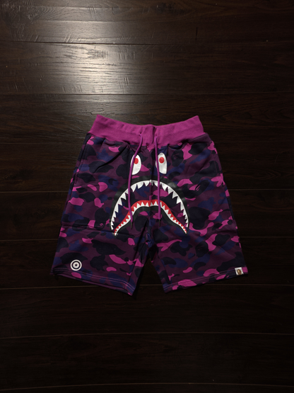 BAPE Color Camo Shark Sweat Shorts (SS24) Purple [NEW]