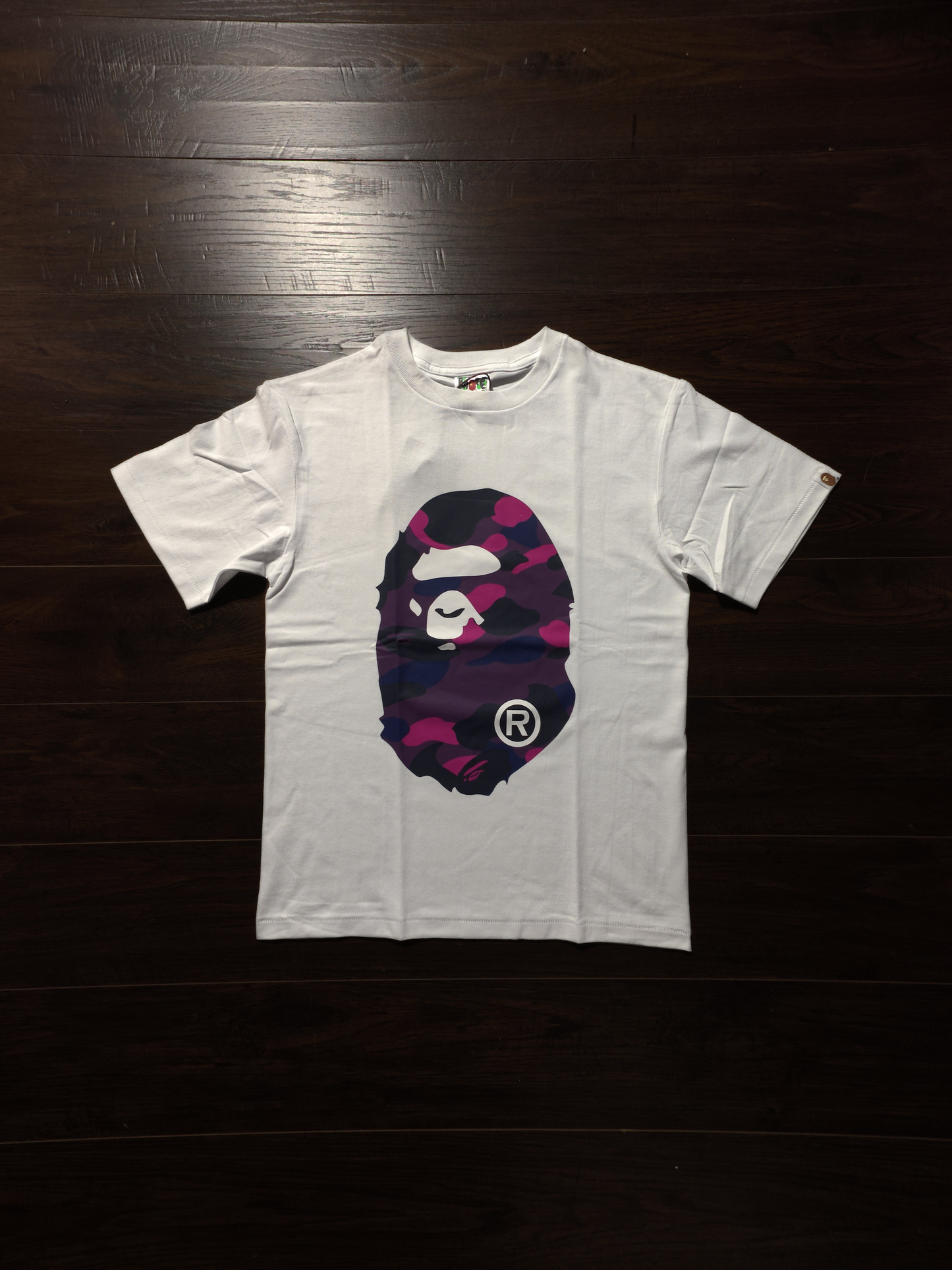 BAPE Color Camo Big Ape Head Tee 'White/Purple' [NEW]
