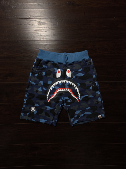 BAPE Color Camo Shark Sweat Shorts (SS24) Navy [NEW]