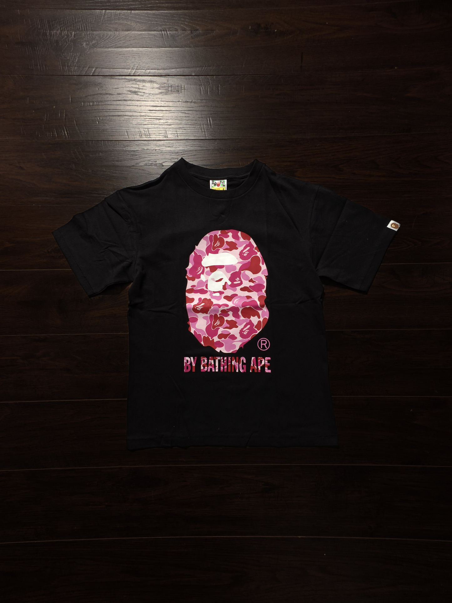 BAPE ABC Camo Big Ape Head Tee 'Black/Pink' [NEW]