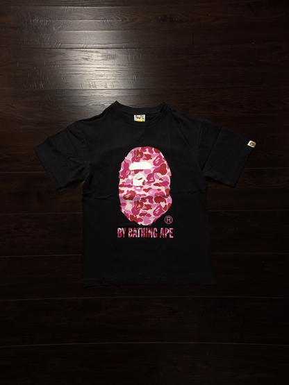 BAPE ABC Camo Big Ape Head Tee 'Black/Pink' [NEW]