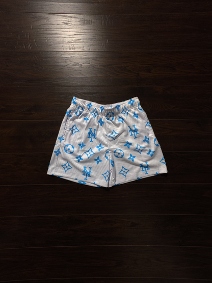 Bravest Studios New York City Monogram Shorts White/Blue [NEW]