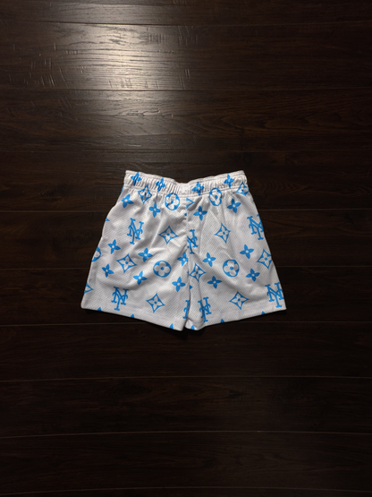 Bravest Studios New York City Monogram Shorts White/Blue [NEW]