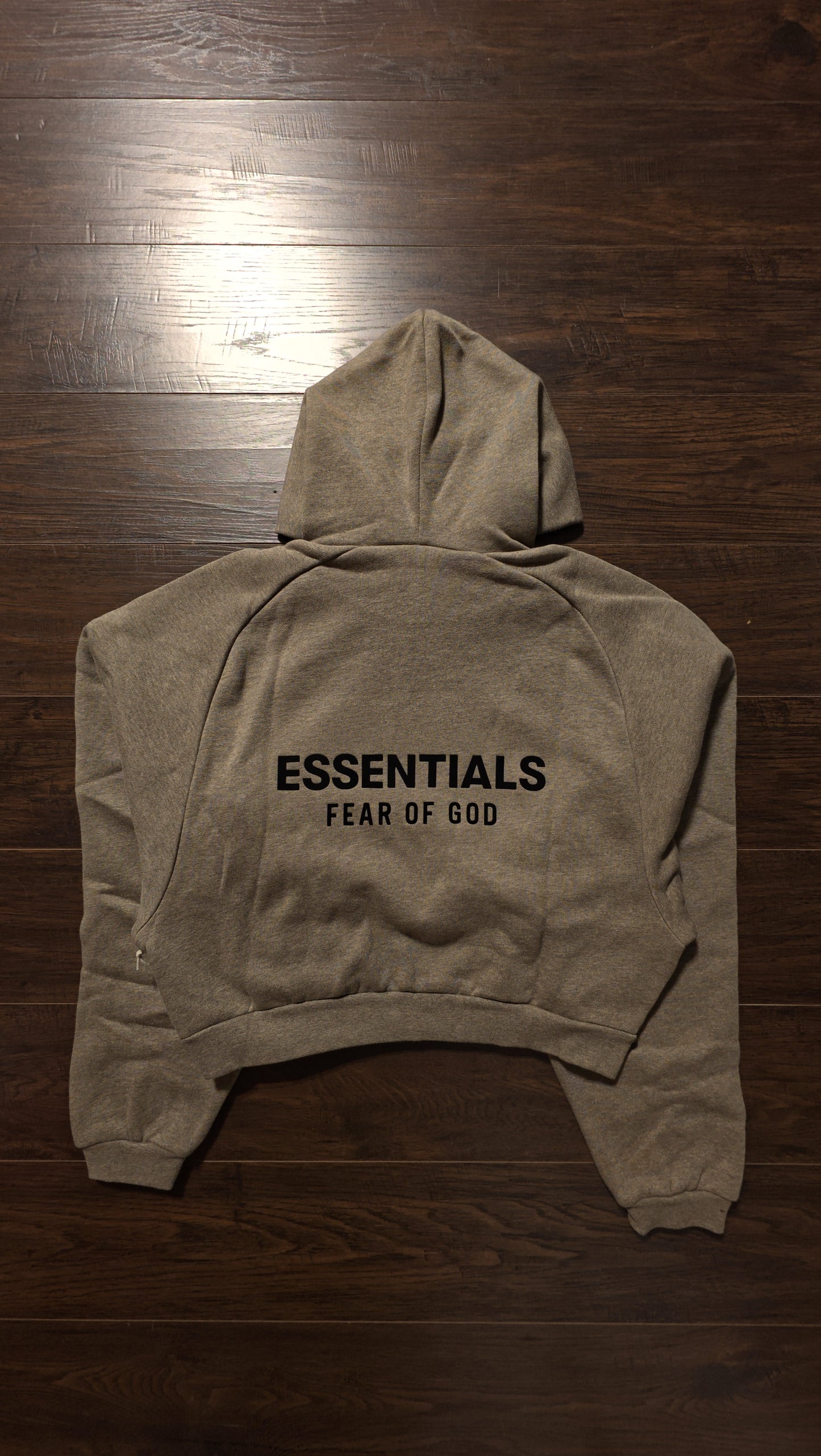 Fear of God Essentials Gray Fleece Cropped Hoodie Heather Gray [NEW] - S/M