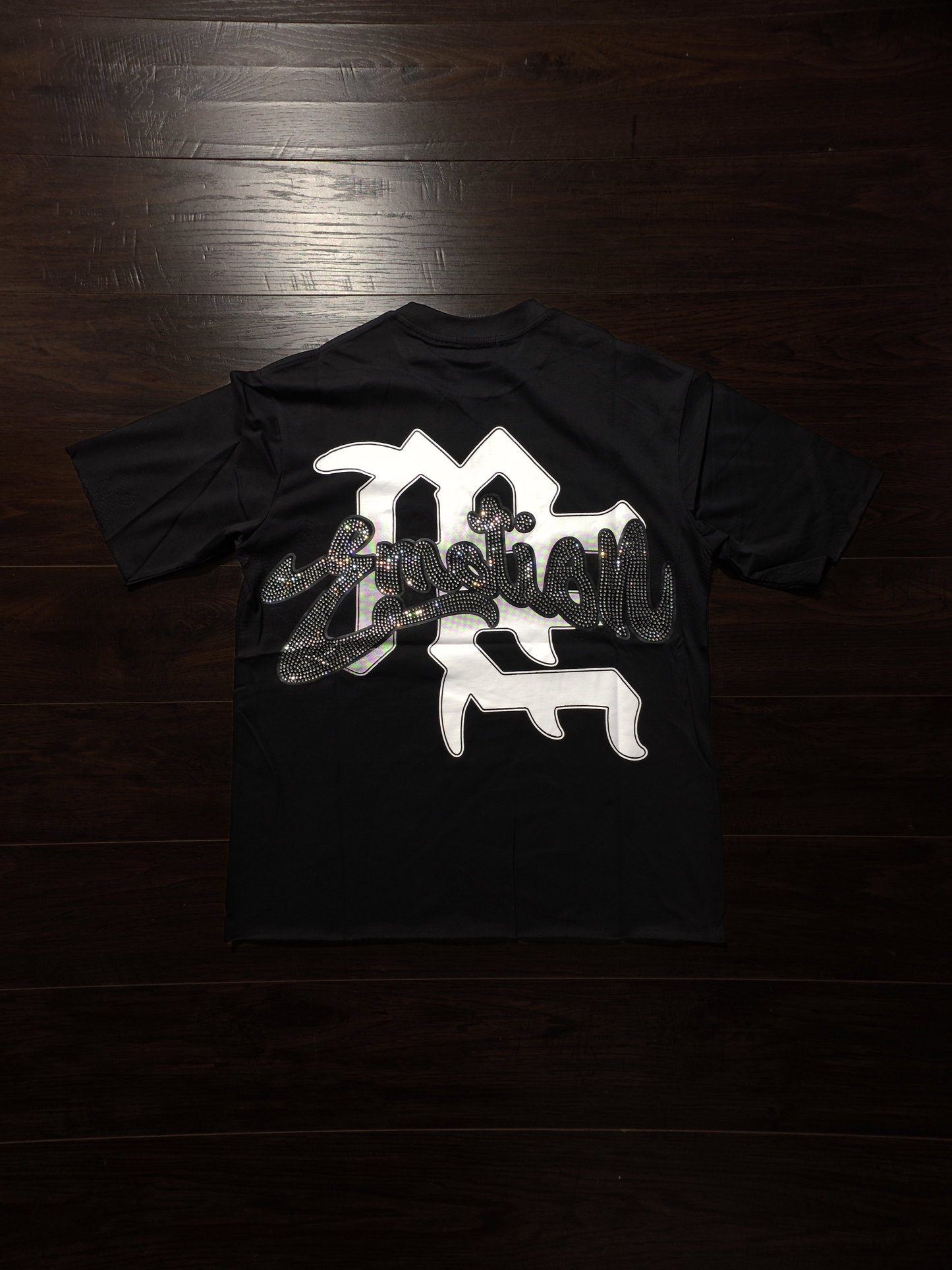 Mixed Emotion Black 'Rhinestone' Cropped Tee [NEW]