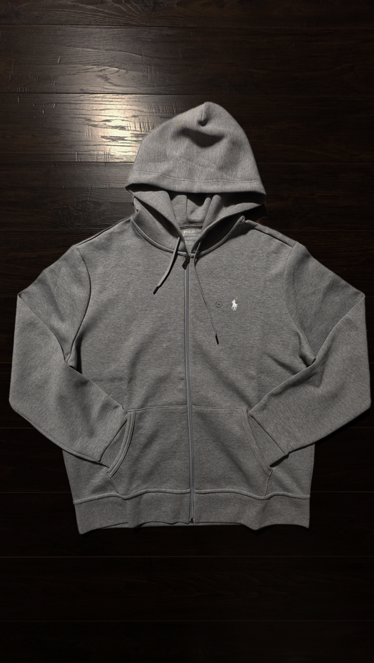Polo Ralph Lauren Double-Knit Full-Zip Hoodie Steel Heather [NEW]