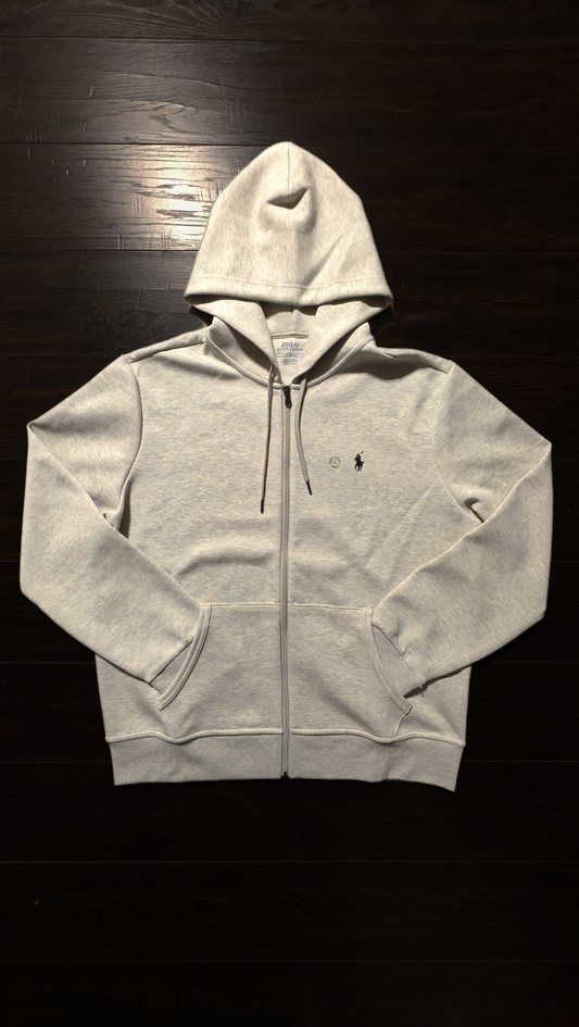 Polo Ralph Lauren Double-Knit Full-Zip Hoodie Light Sport Heather/Black [NEW]