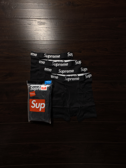 Supreme Hanes Boxer Briefs (4 Pack) Black [NEW]