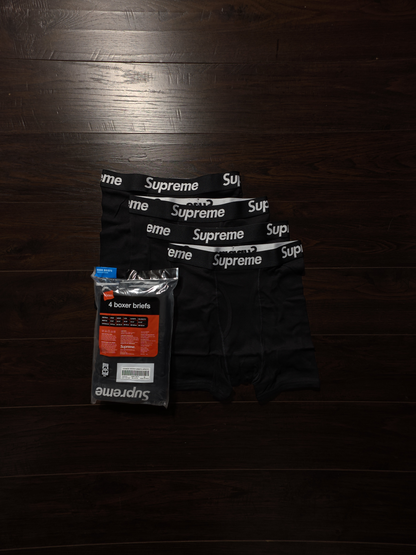 Supreme Hanes Boxer Briefs (4 Pack) Black [NEW]