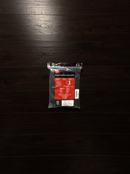 Supreme Hanes Socks (4 Pack) Black [NEW] - Fits Size 6-12