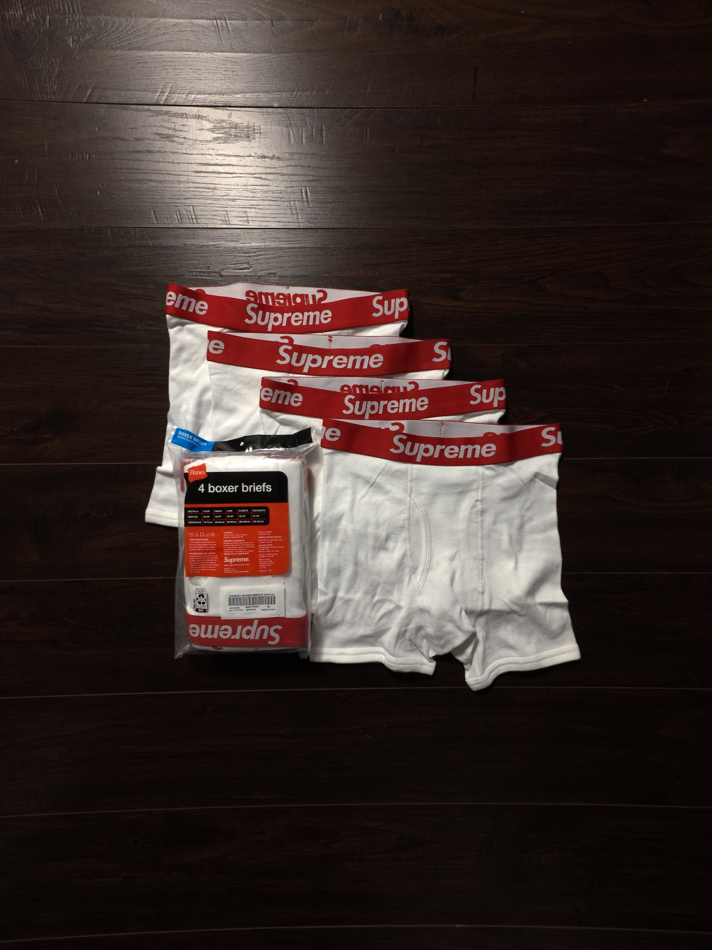 Supreme Hanes Boxer Briefs (4 Pack) White [NEW]
