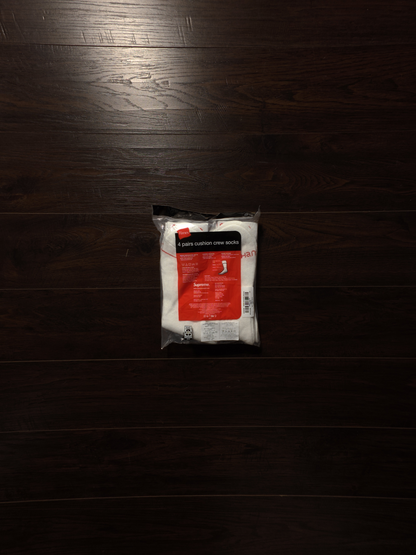 Supreme Hanes Crew Socks (4 Pack) White [NEW] - Fits Size 6-12