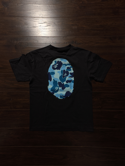 BAPE ABC Camo Big Ape Head Tee Black/Blue [NEW]