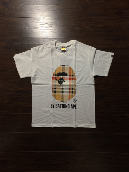 BAPE Check By Bathing Ape Tee White/Beige [NEW]
