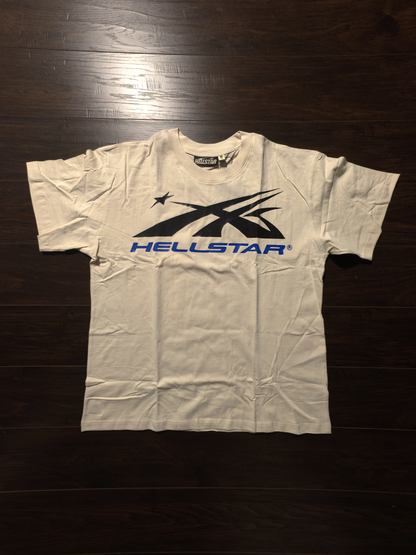 Hellstar Gel Sport Logo T-shirt White/Blue [NEW]