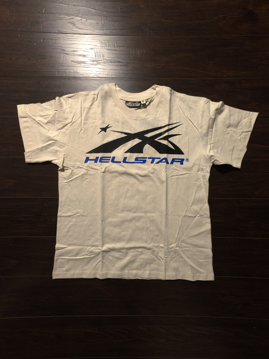Hellstar Gel Sport Logo T-shirt White/Blue [NEW]