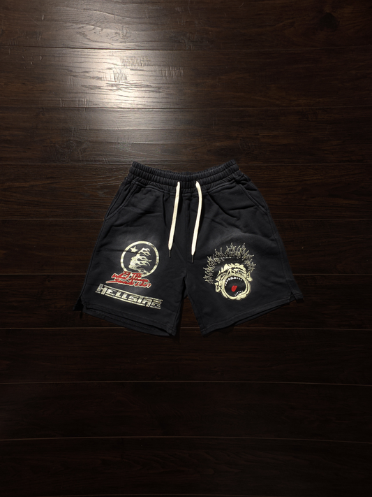 Hellstar Studios Records Shorts Vintage Black [NEW]