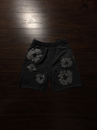 Denim Tears Faded Mono Cotton Wreath Sweatshorts Black [NEW]