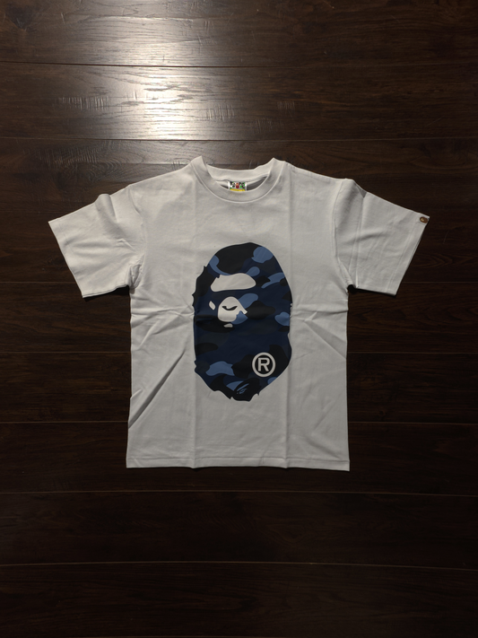BAPE Color Camo Big Ape Head T-Shirt White/Navy [NEW]