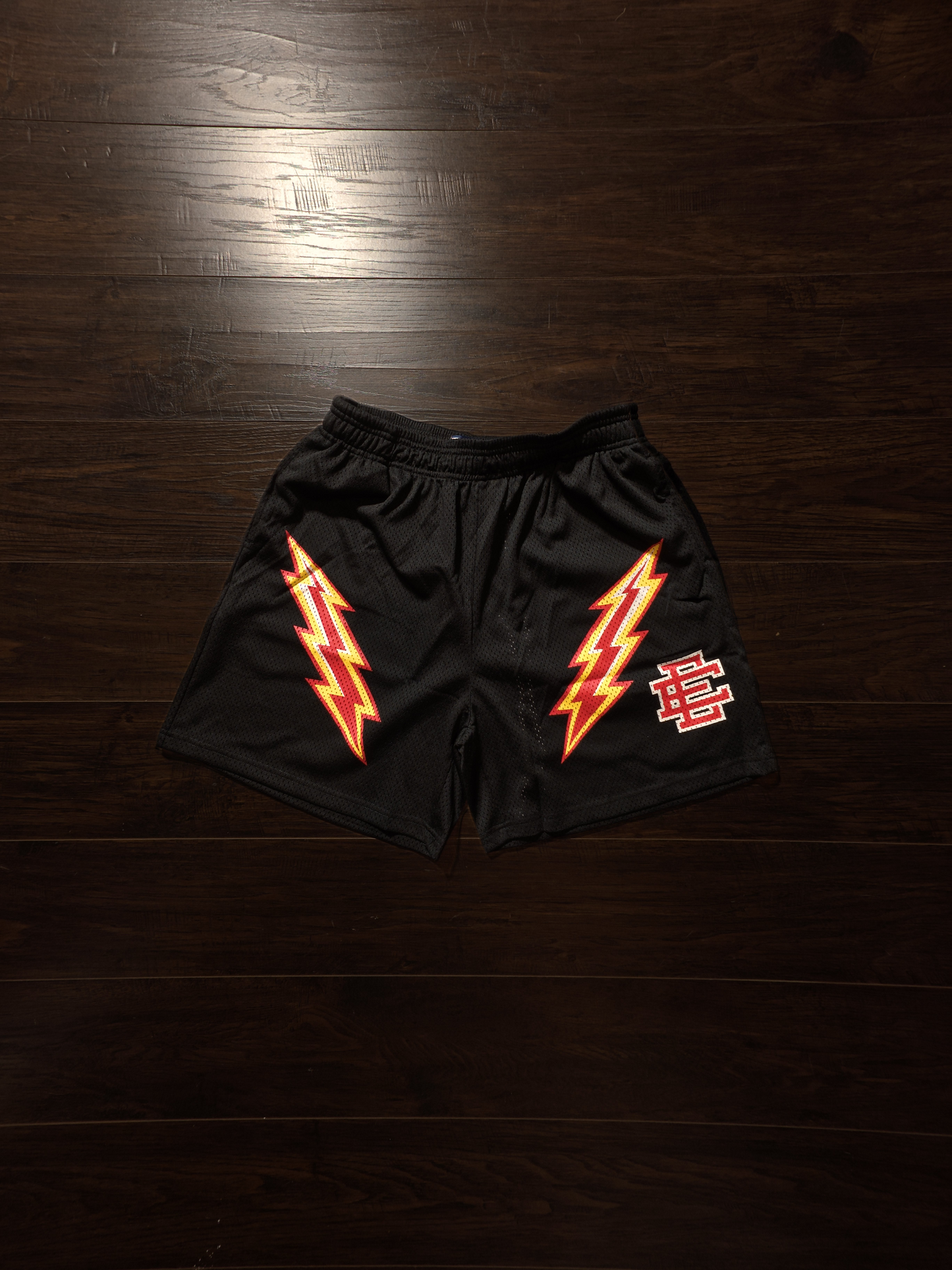 Eric Emanuel EE Basic/Core Lightning Bolt Short Black/Yellow/Red [NEW]