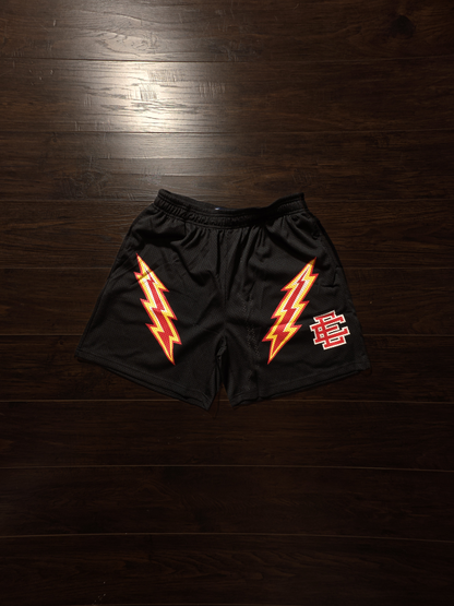 Eric Emanuel EE Basic/Core Lightning Bolt Short Black/Yellow/Red [NEW]