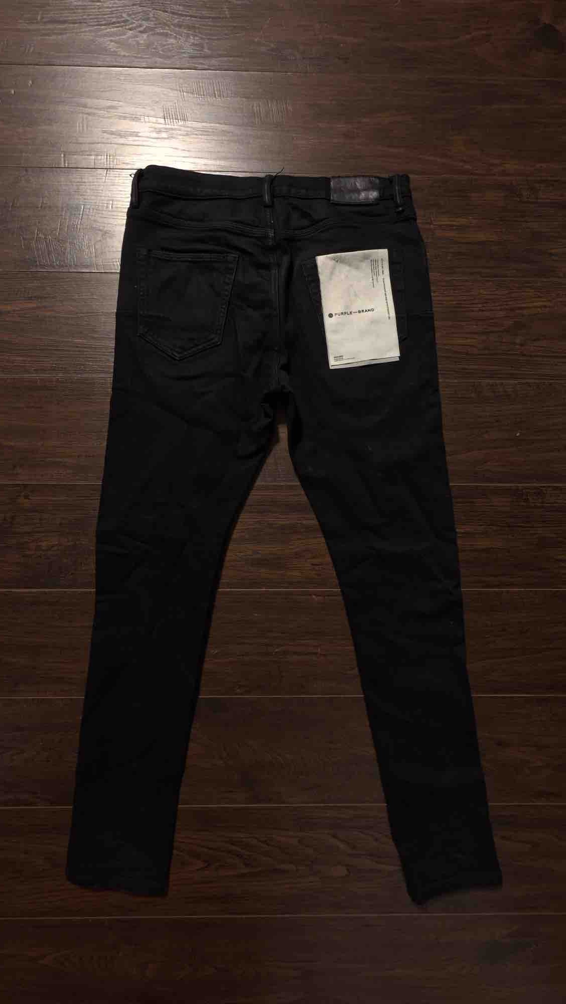 Purple Men's P005 Black Raw Slim-Fit Jeans [USED] - 30